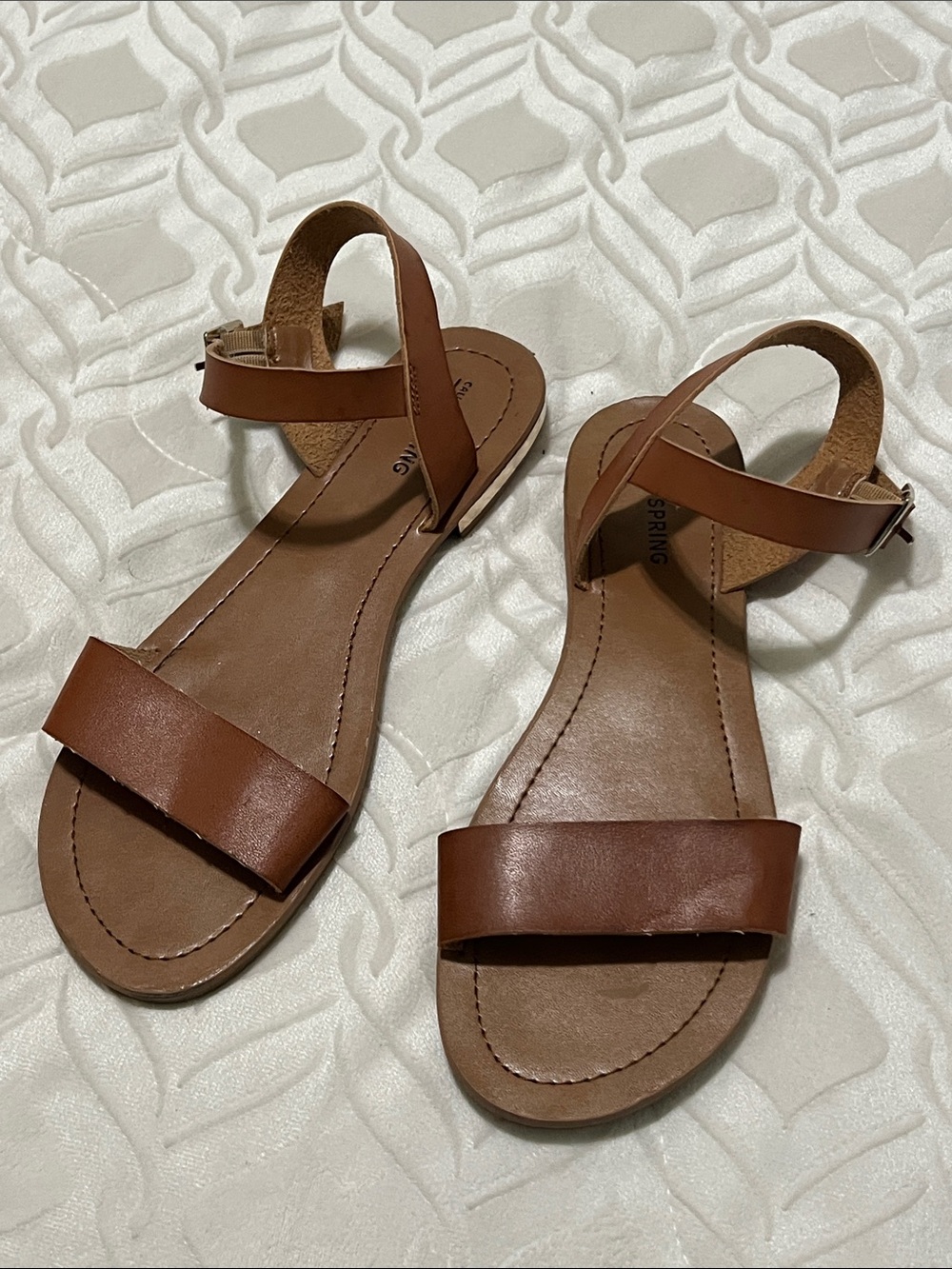 Call It Spring Brown Leather Sandals